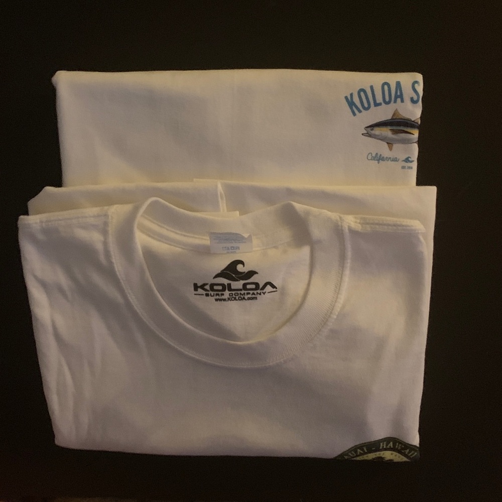 2 White Short Sleeve Graphic Tees Koloa New 2XLT